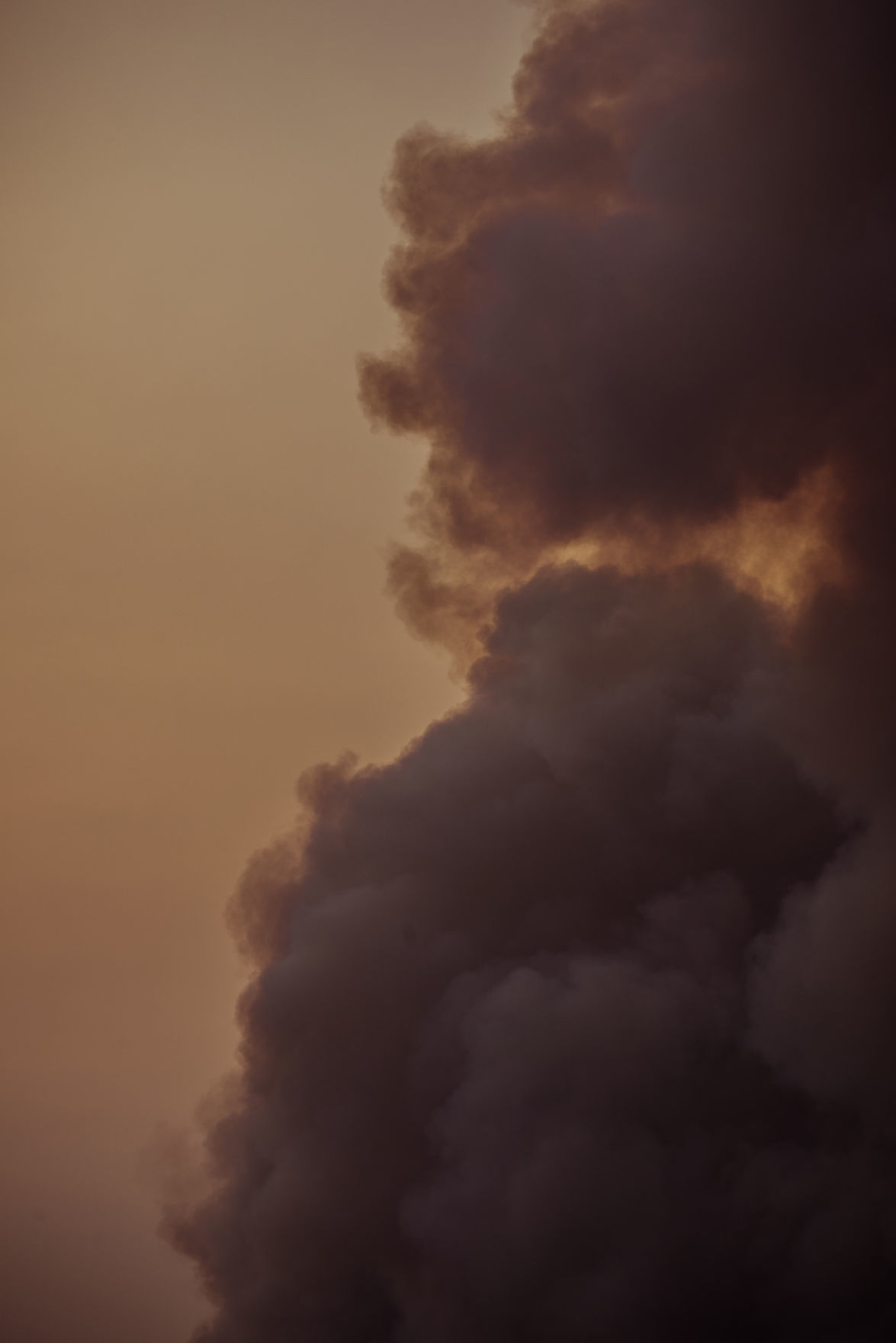 A smoke cloud rises